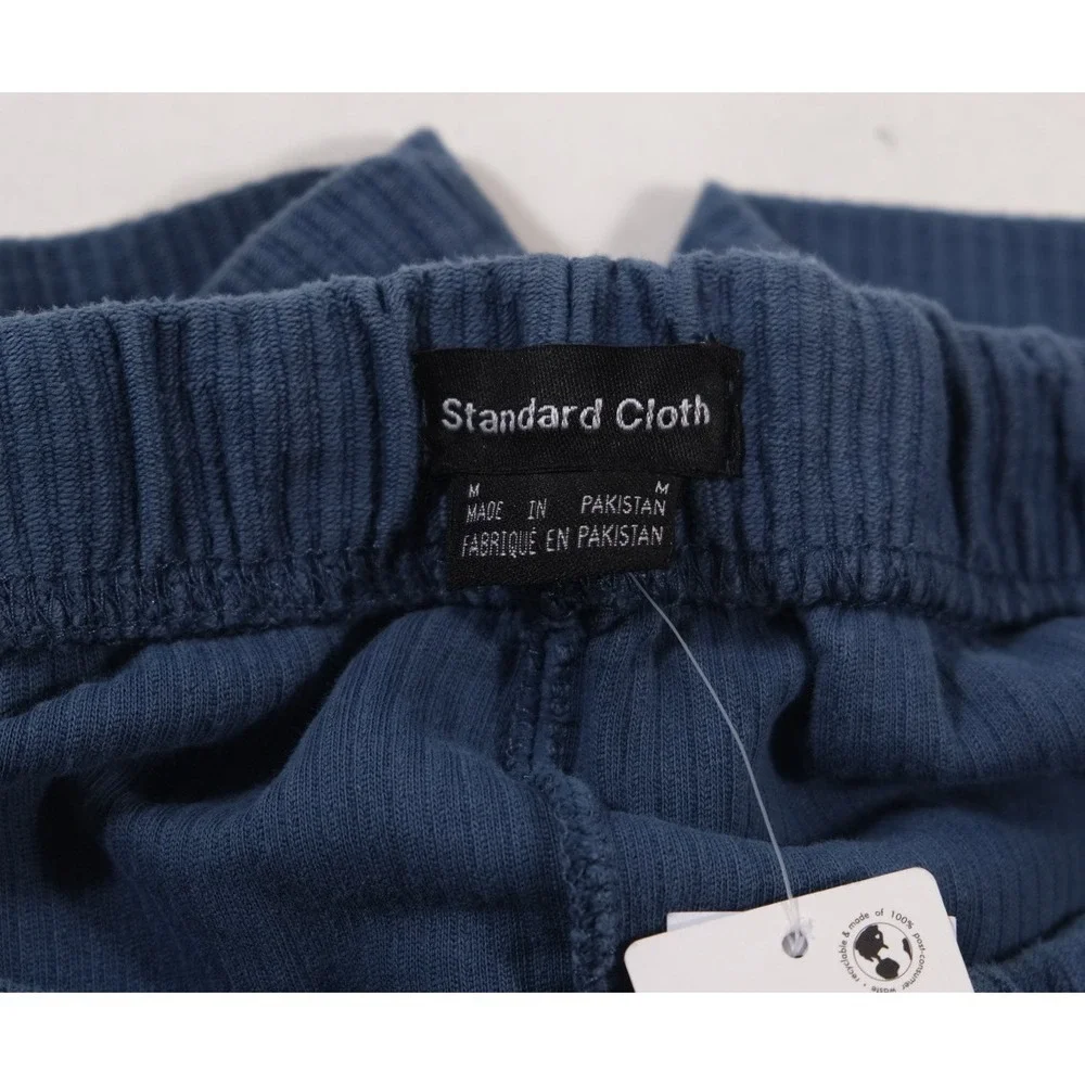 Standard Cloth Shorts Mens M Blue Ribbed Knit Elastic Waist Casual